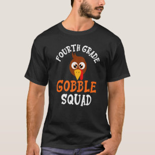 T-shirt 4e année Gobble Squad Thanksgiving Enseignant Enfa