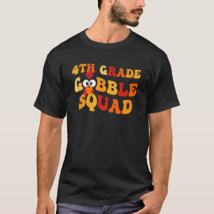 T-shirt 4e année Gobble Squad Thanksgiving Enseignant Enfa