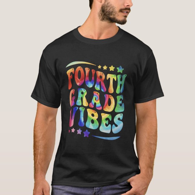 T-shirt 4E Année Premier Jour Retour À L'École Tie Dye 4E  (Devant)