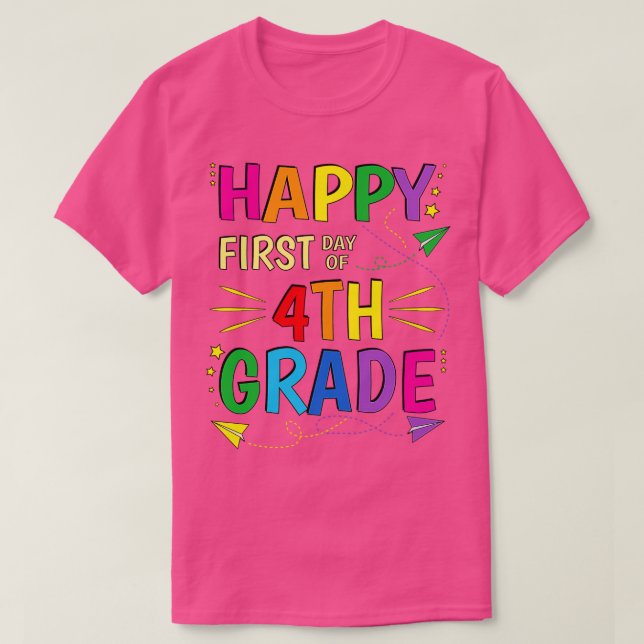 T-shirt 4e année Quatrième retour à l'école (Design devant)