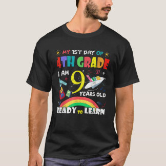 T-shirt 4e année Retour au premier jour de l'école 9 ans