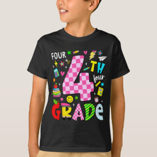 T-shirt 4e année rétro coloré retour à l'école