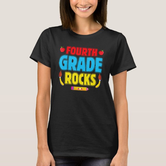 T-shirt 4e année Rocks 4e année Retour à l'école (Devant)