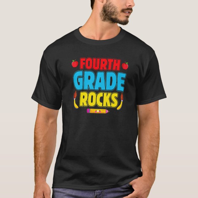 T-shirt 4e année Rocks 4e année Retour à l'école (Devant)
