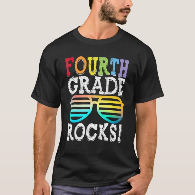 T-shirt 4e année Rocks 4e année Squad Retour à l'école (Devant)