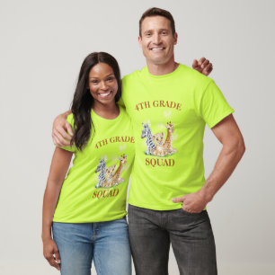 T-shirt 4e année Squad Neon zoo sauvage Retour à l'école