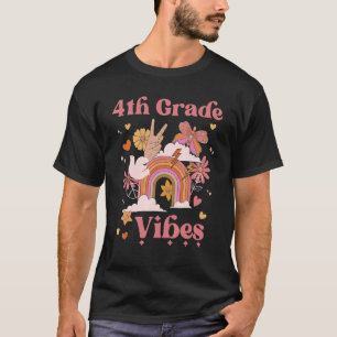 T-shirt 4e année Vibes École Super Retro Girl Boho Rain