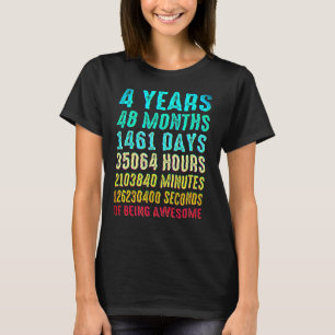 T-shirt 4e anniversaire 4 ans Garçons Filles Fête Enfants 