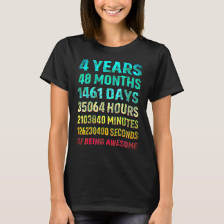 T-shirt 4e anniversaire 4 ans Garçons Filles Fête Enfants 