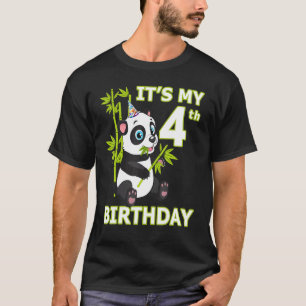 T-shirt 4e anniversaire 4 ans Vieux fête Animal Panda