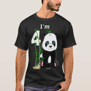 T-shirt 4e anniversaire 4 ans Vieux fête Animal Panda 1