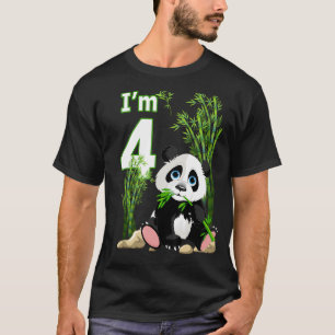 T-shirt 4e anniversaire 4 ans Vieux fête Animal Panda 8
