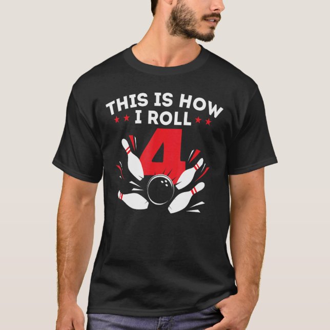 T-shirt 4e anniversaire Bowling 4 ans Anniversaire (Devant)