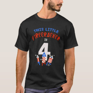 T-shirt 4E Anniversaire Ce Petit FEU-CRACKER Est 4 Feux D'