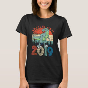 T-shirt 4e anniversaire Dinosaur Boys 4 ans Awesome Sinc
