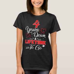 T-shirt 4e anniversaire du Mariage 4 ans après une vie à