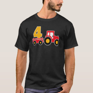 T-shirt 4e anniversaire ferme tracteur thème Fermier garço