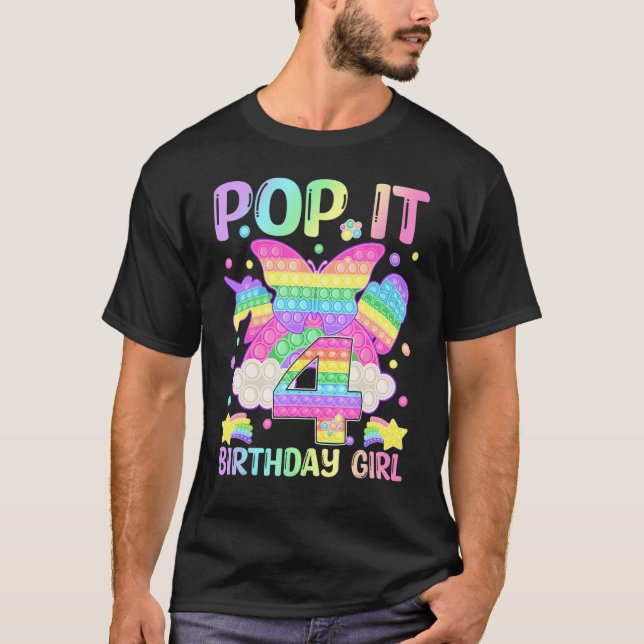 T-shirt 4e anniversaire Fidget Jouet Pop It Anniversaire F (Devant)