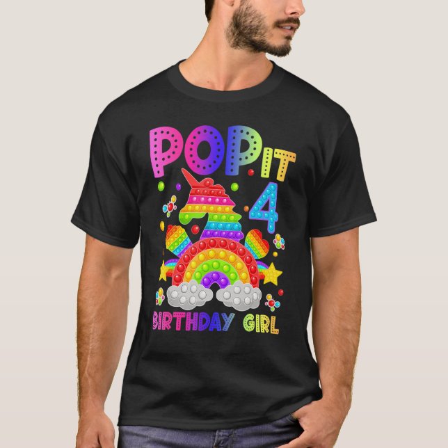 T-shirt 4e anniversaire Fidget Jouet Pop It Anniversaire F (Devant)