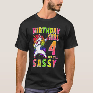 T-shirt 4E Anniversaire Fille Dabbing Unicorne 4 Ans