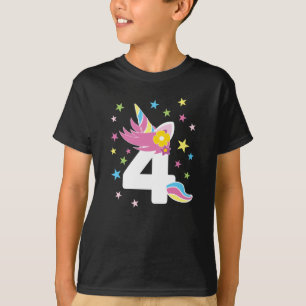 T-shirt 4e anniversaire fille Unicorn 4 ans bébé