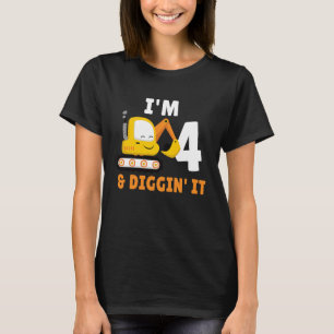 T-shirt 4e anniversaire J'ai 4 ans et je creuse la fête 1