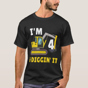 T-shirt 4e anniversaire J'ai 4 ans et je creuse la fête 1