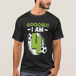T-shirt 4e anniversaire Soccer à thème Anniversaire fête 4