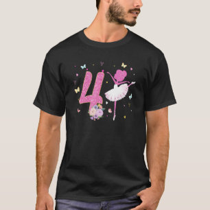 T-shirt 4e anniversaire tenue fille Ballerina Dancer Balle