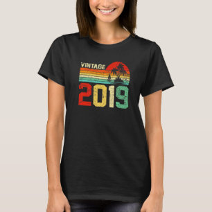 T-shirt 4e anniversaire Vintage 2019 Retro Boy Girl 4 ans
