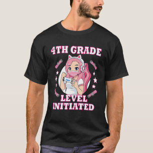 T-shirt 4E Classe Amusante Gamer Girl Retour À L'École Niv