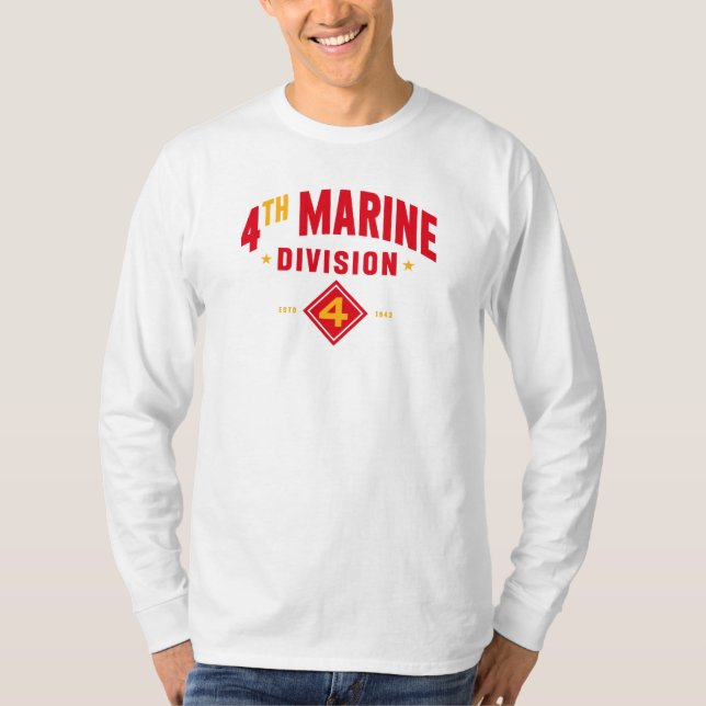 T-shirt 4e division maritime " Combat quatrième " Long (Devant)