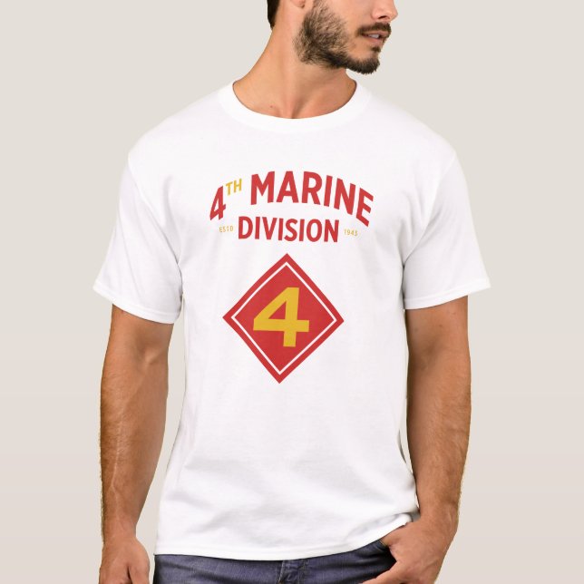 T-shirt 4e division maritime des États-Unis (Devant)
