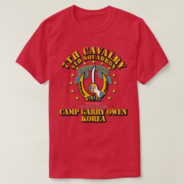 T-shirt 4e escadron 7e camp de cavalerie Gary Owen Corée (Design devant)