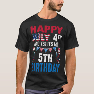T-shirt 4e Et oui c'est mon 5e anniversaire patrioti améri