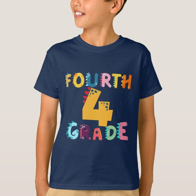 T-shirt 4e GRADE Dino Squad garçons Filles professeur B2S (Devant)