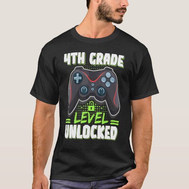 T-shirt 4e Niveau Déverrouillé Premier Jour Vidéo De L'Éco (Devant)