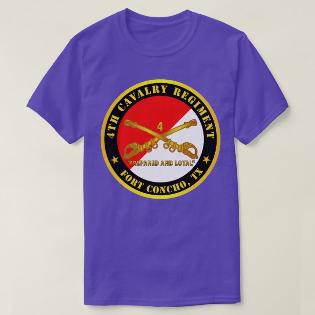T-shirt 4e régiment de cavalerie Fort Concho TX Préparé et (Design devant)