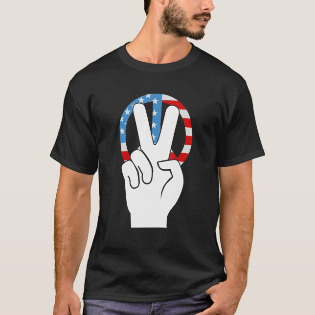 T-shirt 4E VOYELLE DU Drapeau 4 juillet Américain (Devant)