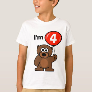 T-shirt 4ème chemise d'anniversaire d'enfants pour