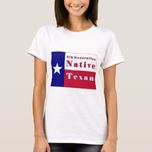 T-shirt 4ème Drapeau texan indigène de génération