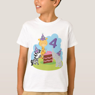 T-shirt 4ème Safari d'anniversaire