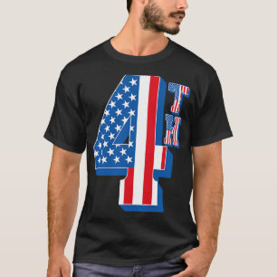 T-shirt 4ème texte du drapeau américain
