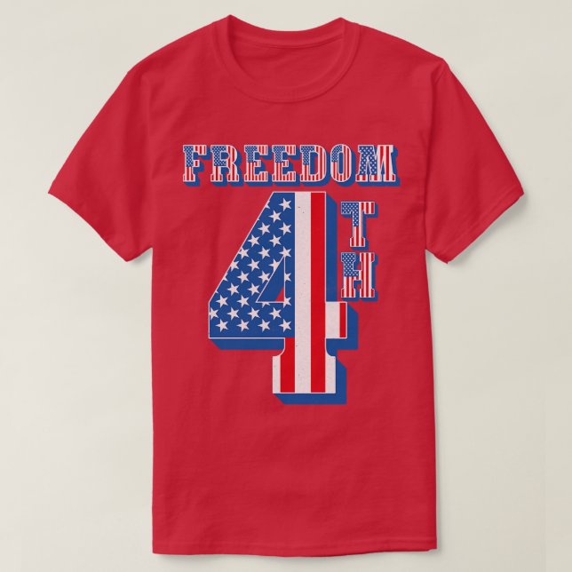 T-shirt 4ème texte du drapeau américain de la liberté vint (Design devant)