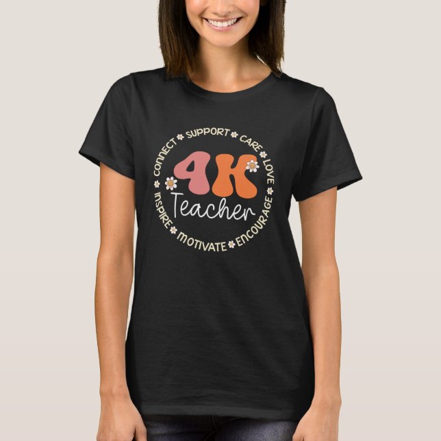T-shirt 4K Semaine d'appréciation des enseignants Retour à (Devant)