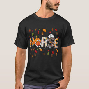 T-shirt 4m85 Infirmière Feuille d'érable Vibes d'automne R