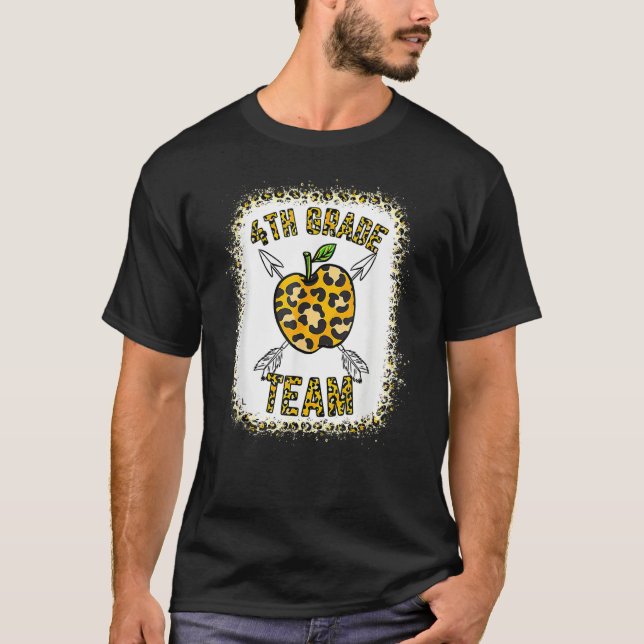 T-shirt 4th Fourth Grade Team Leopard Teacher Student Back (Devant)