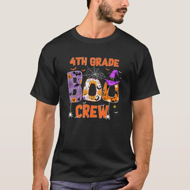 T-shirt 4th Grade Boo Crew Teachers Students Halloween Cos (Devant)