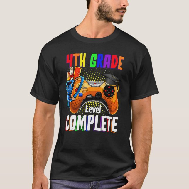 T-shirt 4th Grade Level Complete Last Day Of School Gradua (Devant)