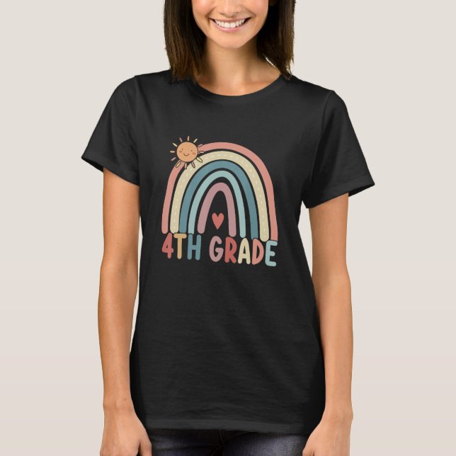 T-shirt 4th Grade Rainbow Team Fourth Grade Teacher Boho R (Devant)
